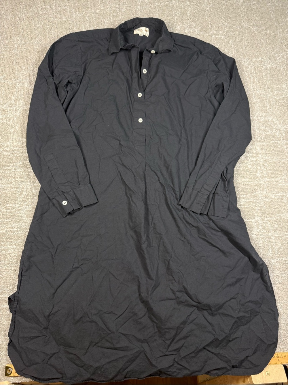 Mille Resort & Travel Black Long Sleeve Shirt Dress Size Medium